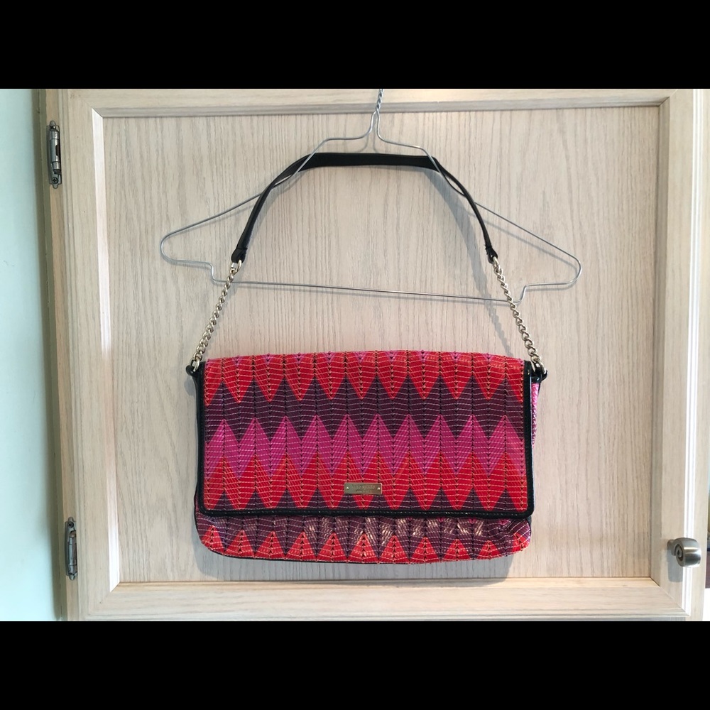 Kate Spade Chevron Leather Clutch Gem